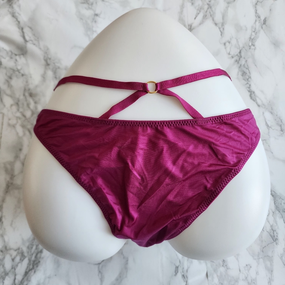 Victoria's Secret NWT XL So Obsessed Strappy Thong Panty Brown Very Sexy